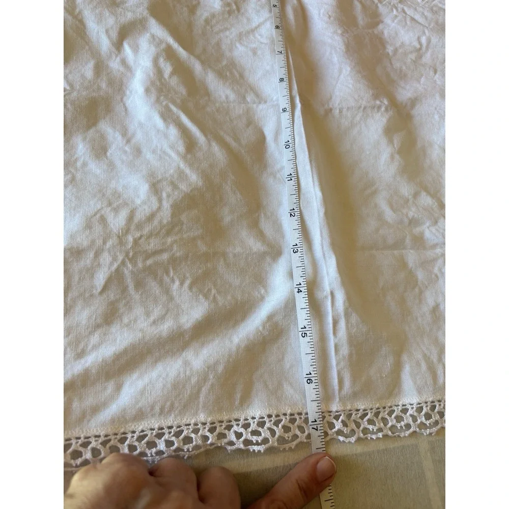 Vintage White Linen Table Napkin 17